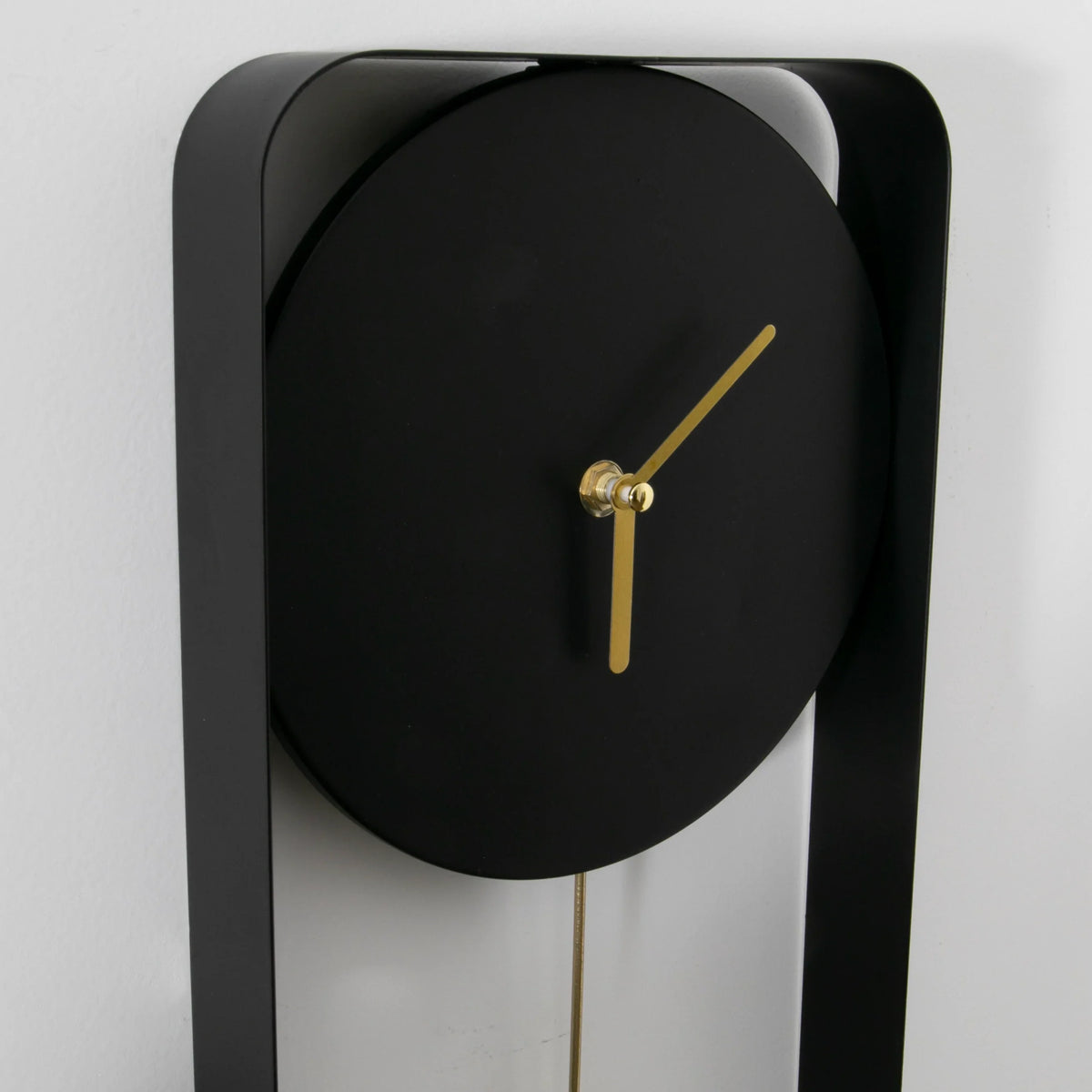 Matte Black and Gold Pendulum Wall Clock, 41 cm - product image 2