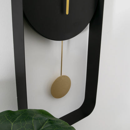 Matte Black and Gold Pendulum Wall Clock, 41 cm - product image 3