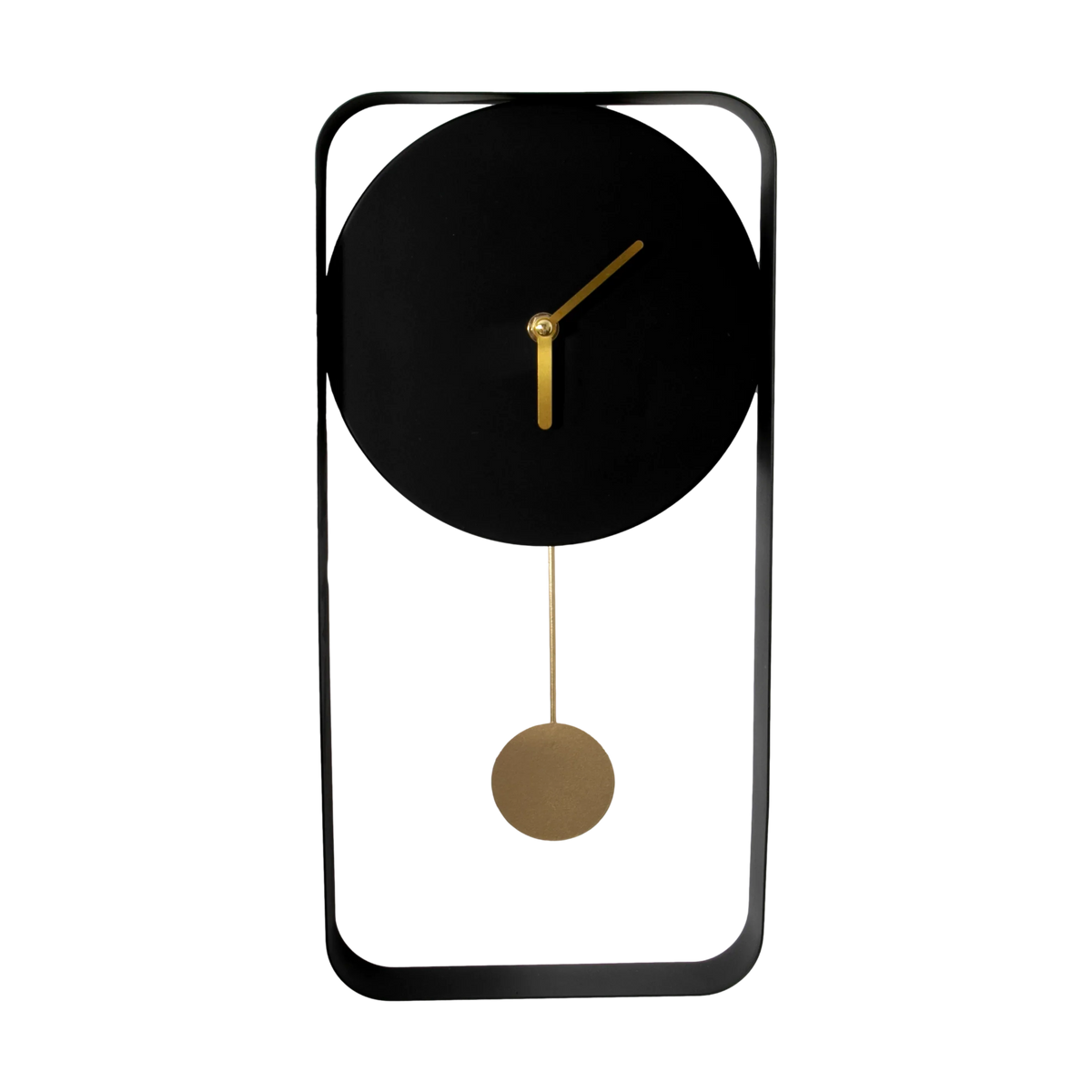 Matte Black and Gold Pendulum Wall Clock, 41 cm - product image 5