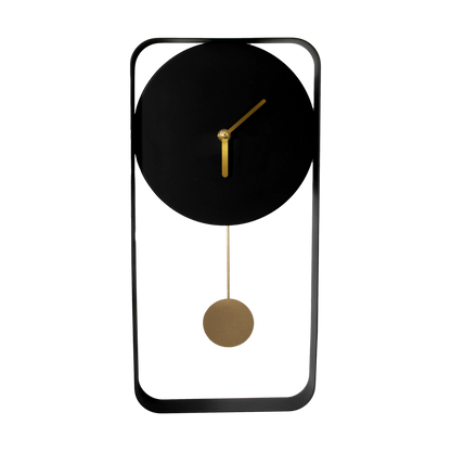 Matte Black and Gold Pendulum Wall Clock, 41 cm - product image 5