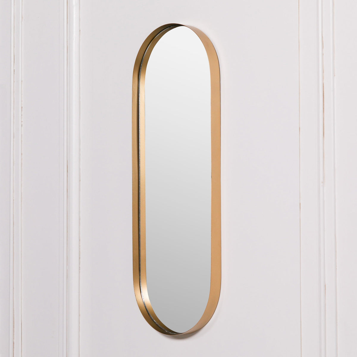 Gold Slim Oval Wall Mirror 75cm