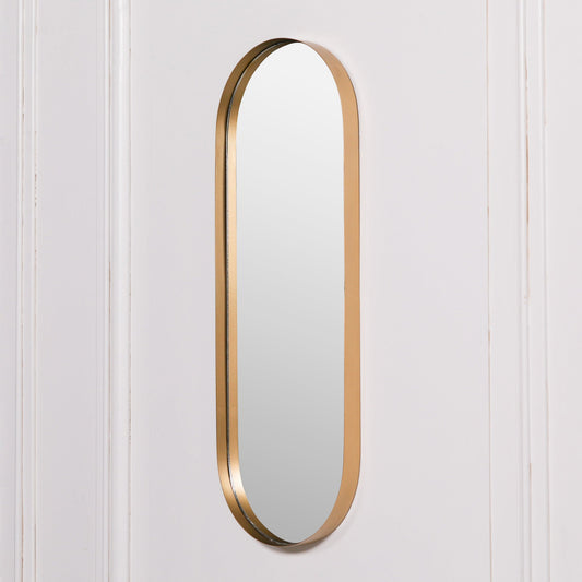 Gold Slim Oval Wall Mirror, 75 cm - product image 1