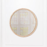 Wooden Bobble Round Wall Mirror 50cm