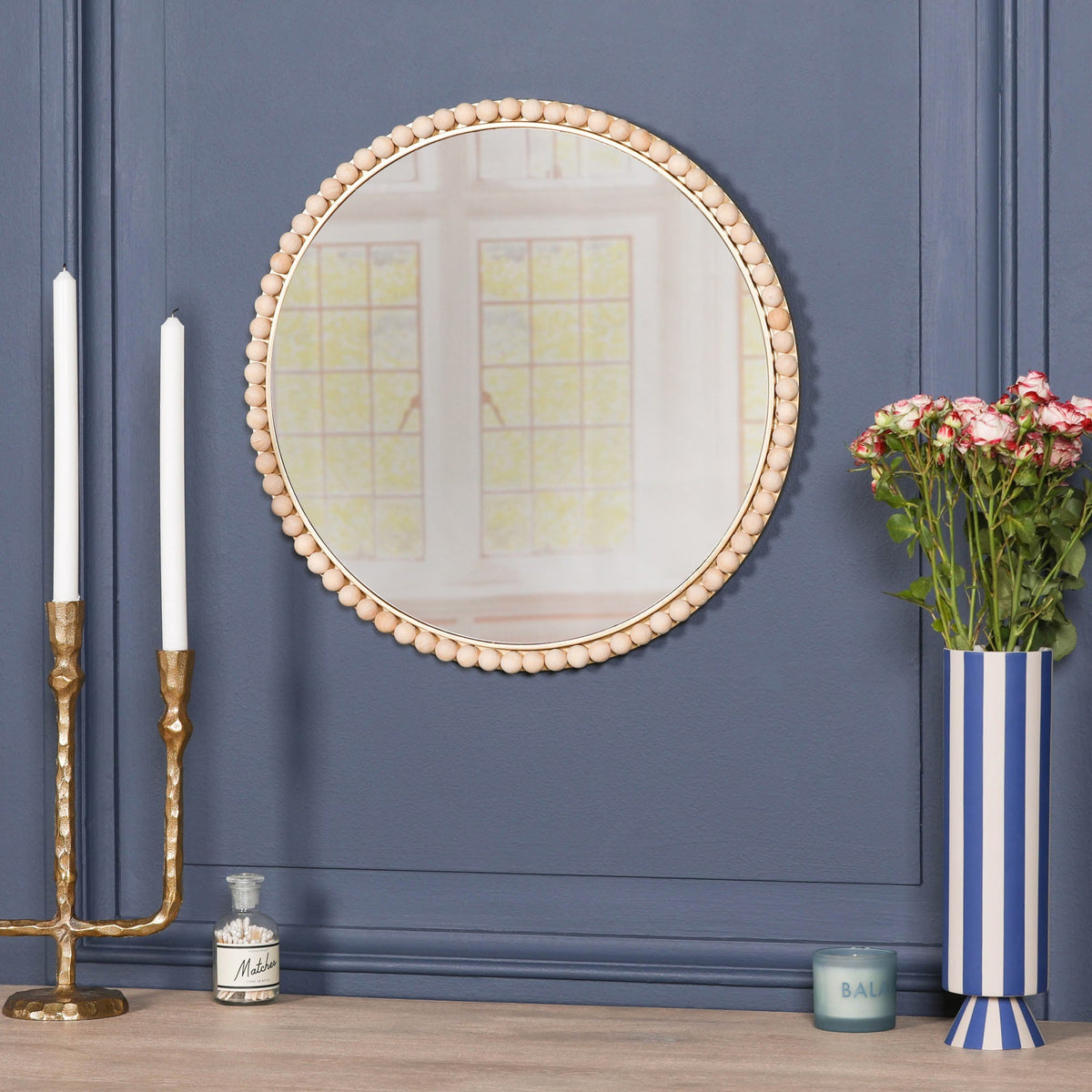 Gold-Tone Round Mirror with Bobble-Edge Frame, 50 cm - product image 4
