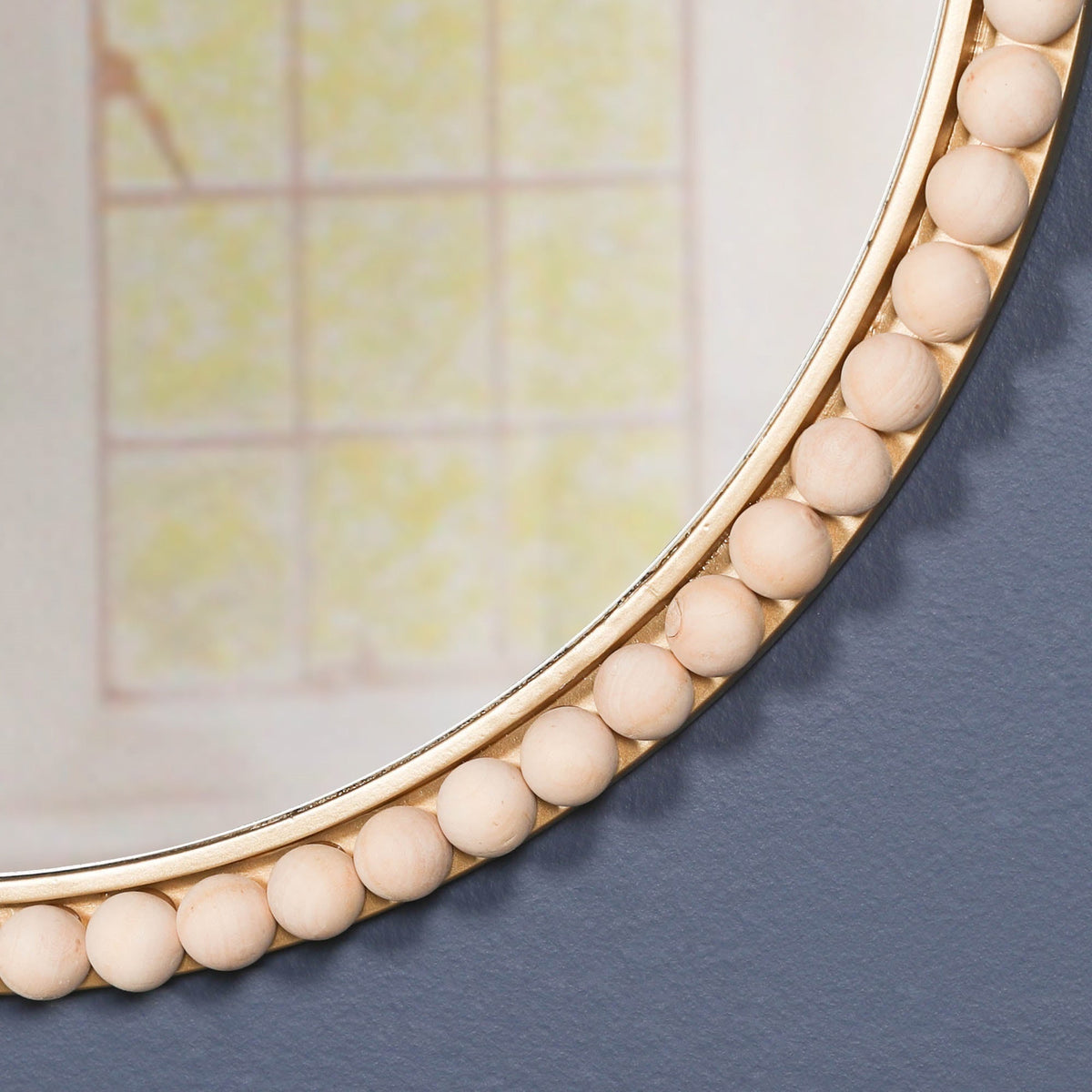 Gold-Tone Round Mirror with Bobble-Edge Frame, 50 cm - product image 6