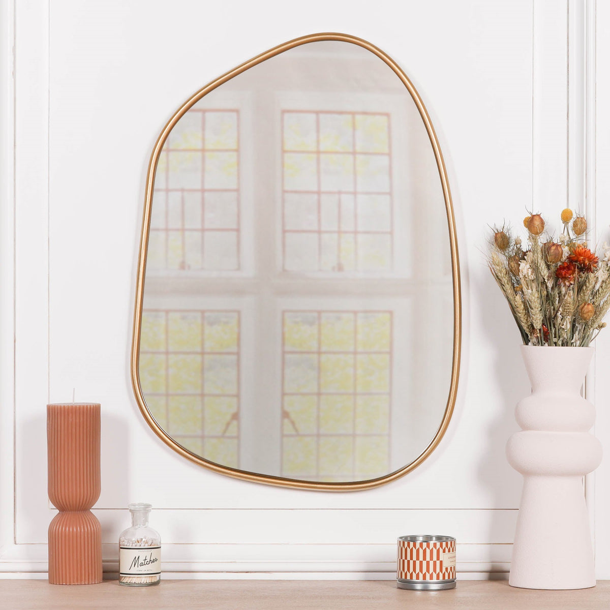 Gold Asymmetrical Metal-Frame Wall Mirror - product image 2