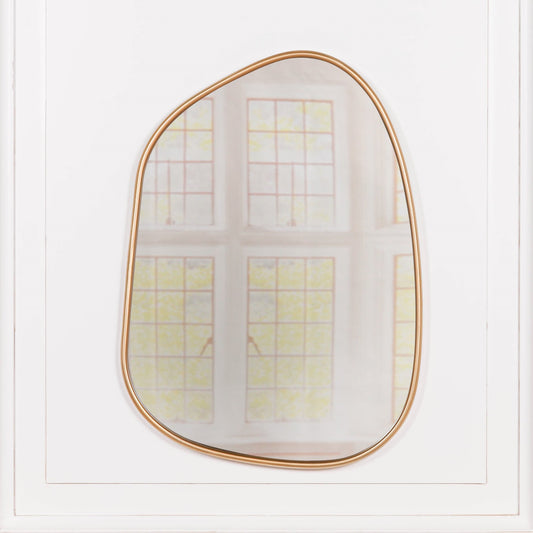 Gold Asymmetrical Metal-Frame Wall Mirror - product image 1
