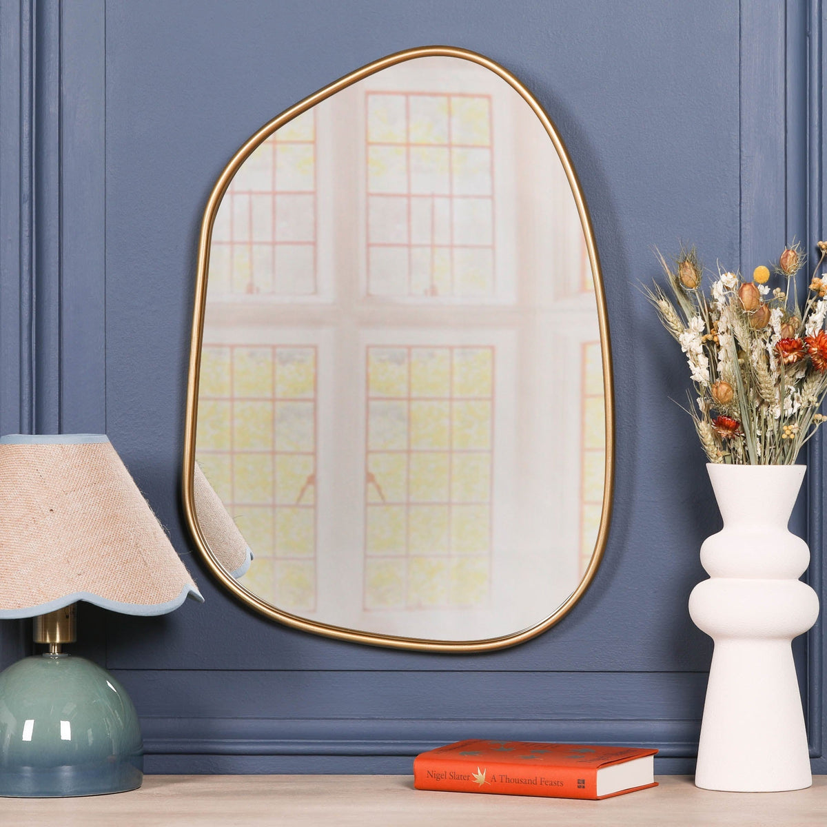 Gold Asymmetrical Metal-Frame Wall Mirror - product image 4