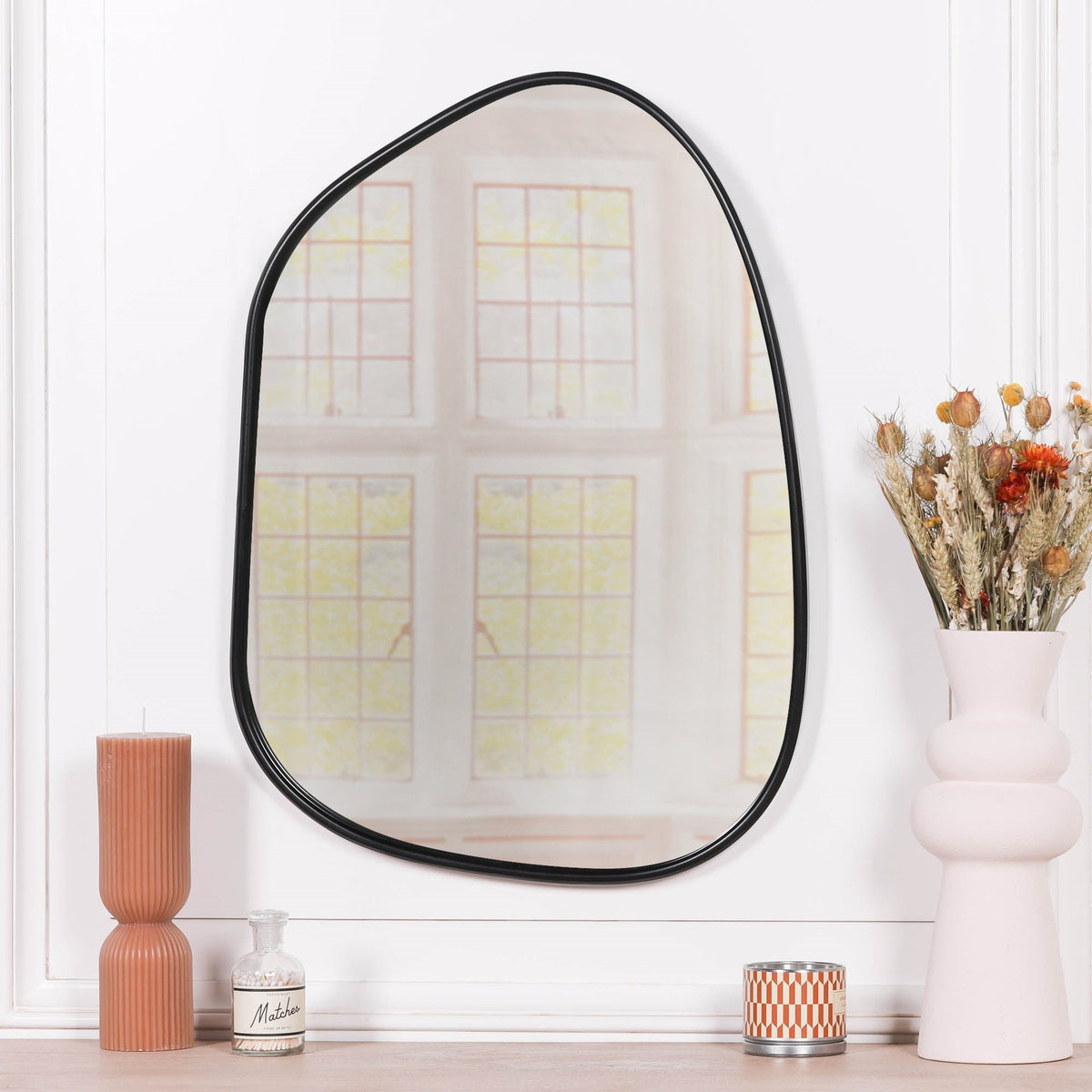 Black Asymmetrical Metal-Frame Wall Mirror - product image 4