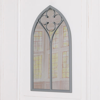 Grey Gothic Metal-Frame Wall Mirror - product image 1