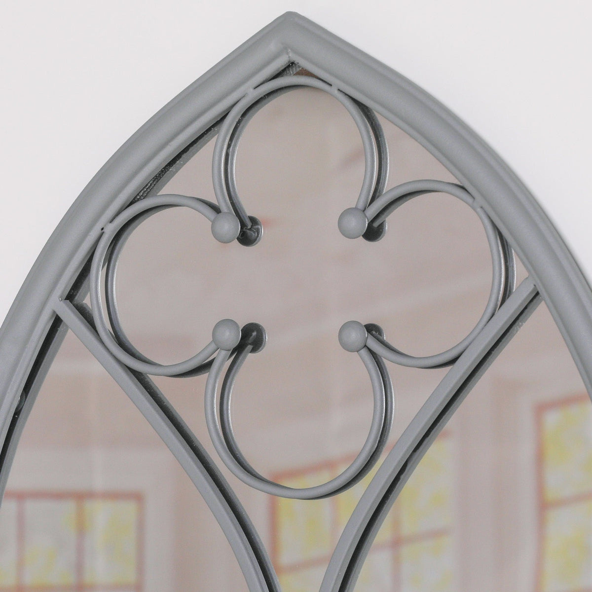 Grey Gothic Metal-Frame Wall Mirror - product image 2