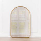 Gold Curved Arch Metal-Frame Wall Mirror - product image 1