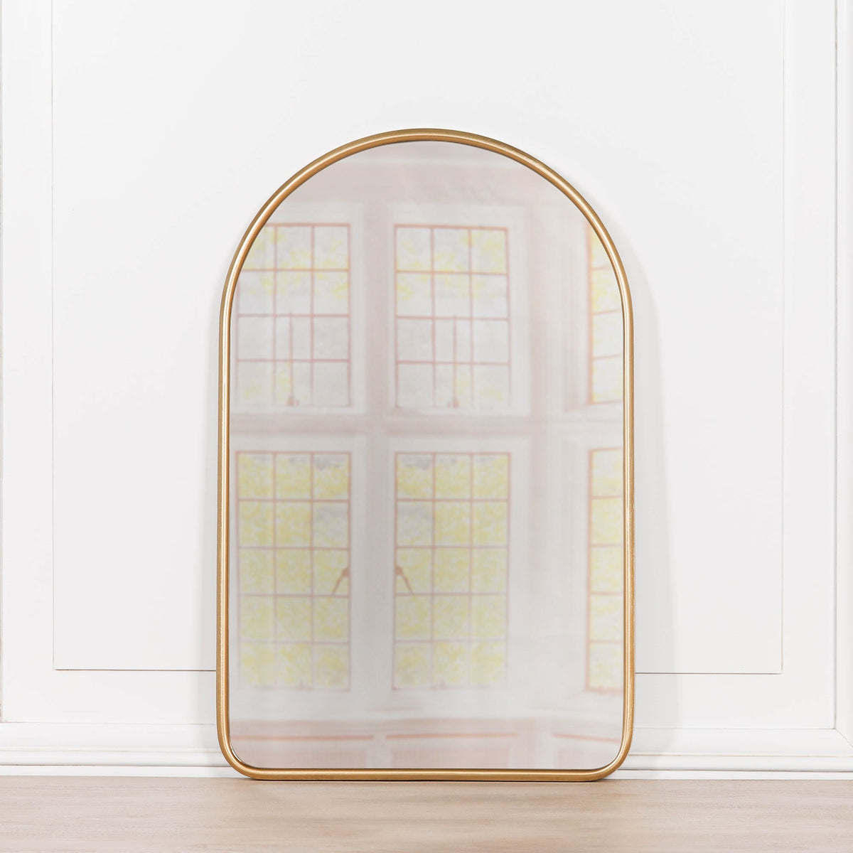 Gold Curved Arch Metal-Frame Wall Mirror - product image 1