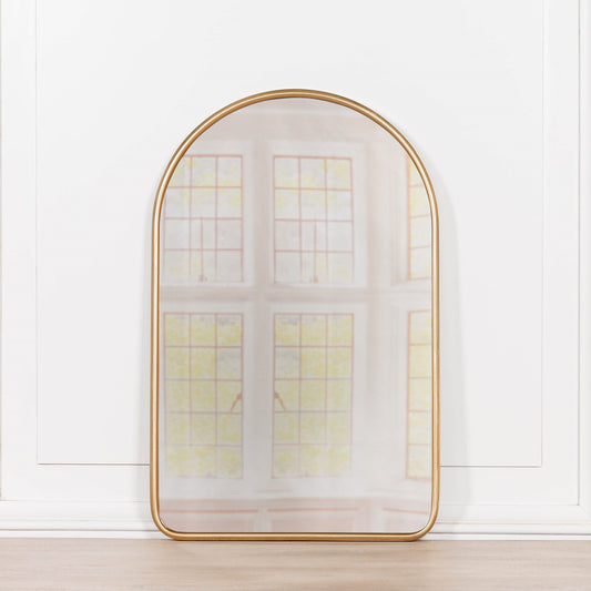 Gold Curved Arch Metal-Frame Wall Mirror - product image 1