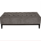 Warm Grey XL Button-Tufted Ottoman, 140 x 75 cm - product image 1