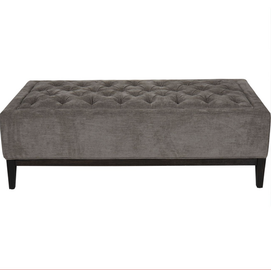 Warm Grey XL Button-Tufted Ottoman, 140 x 75 cm - product image 1